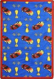 Joy Carpets Playful Patterns Start Your Engines Blue